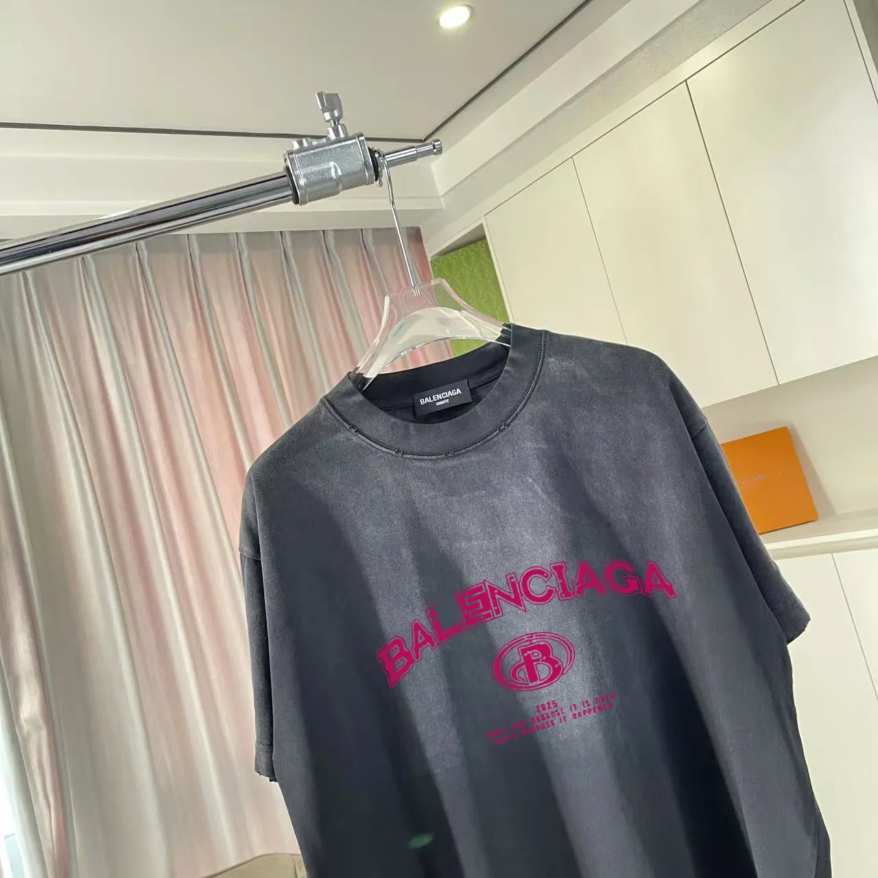 BALENCI*GA 2025 New Arrival logo 320g T Same Style Size：S M L XL XXL ：Black White Red Black